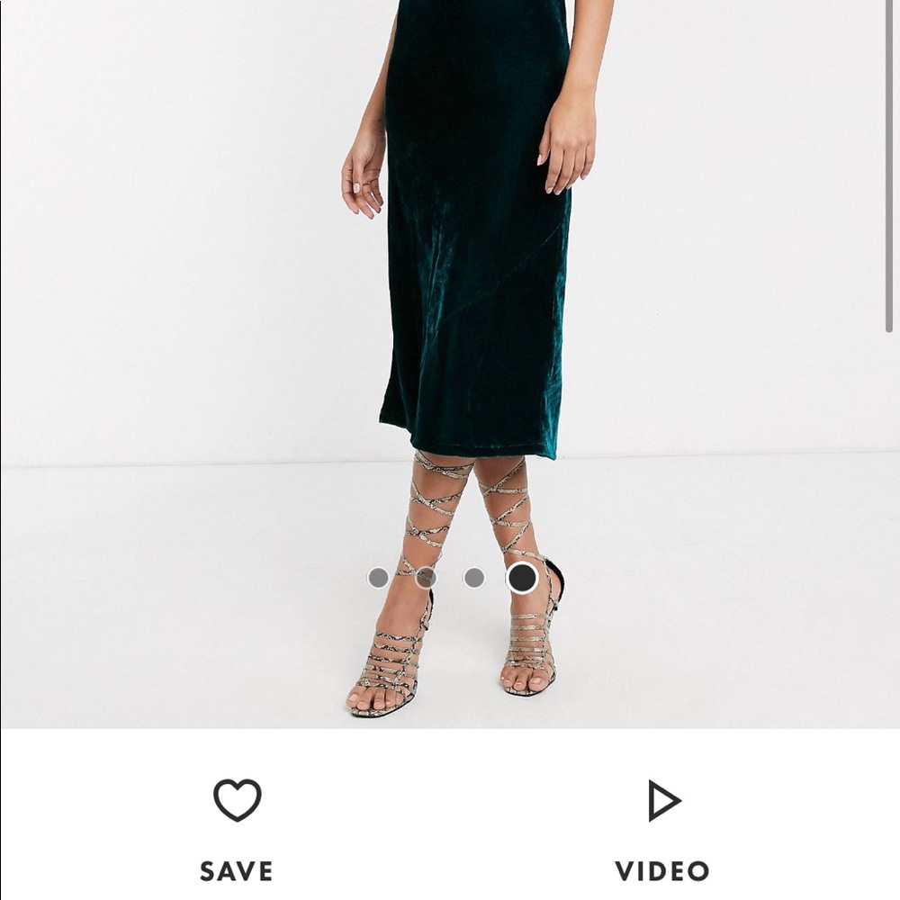 ASOS velvet scoop neck midi slip dress
